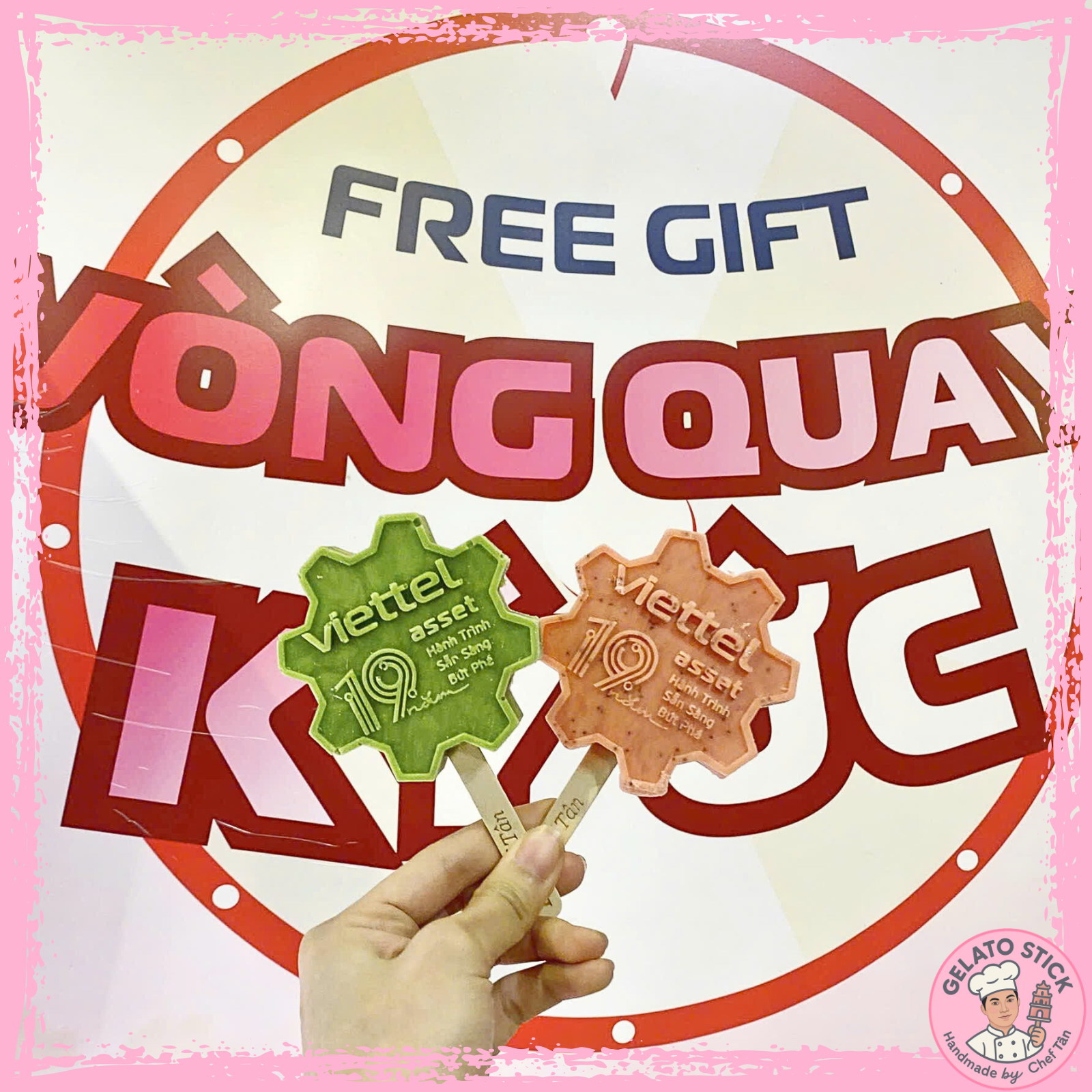 Kem logo Kỷ niệm 19 năm - Viettel asset